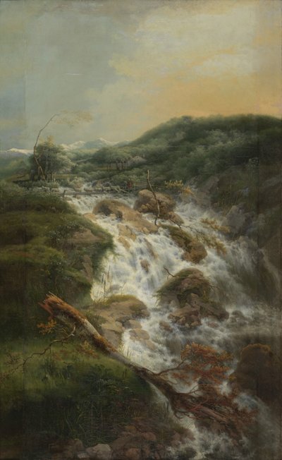 Swiss Landscape with Waterfall by Gerard van Nijmegen